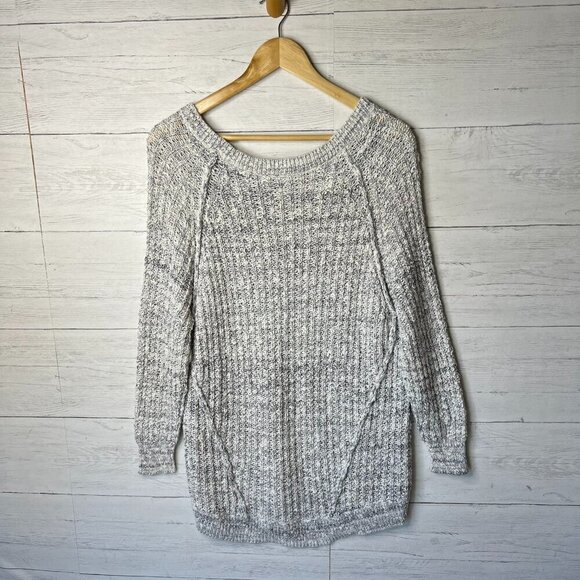 Free People Sweater Womens SZ S/P Raw Edge Inside Out Open Knit Tunic Boho Indie - Picture 12 of 16